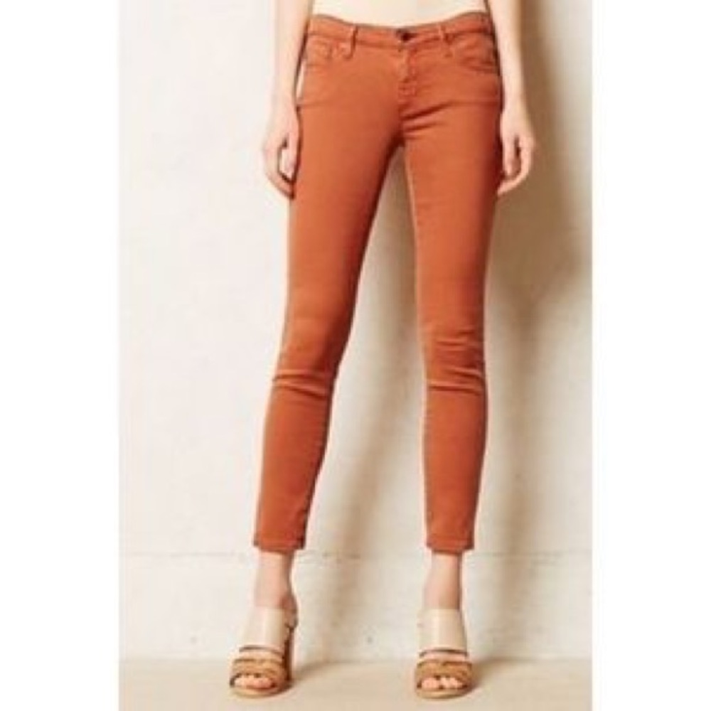 AG Stevie Slim Straight Burnt Orange Soft Jeans 32